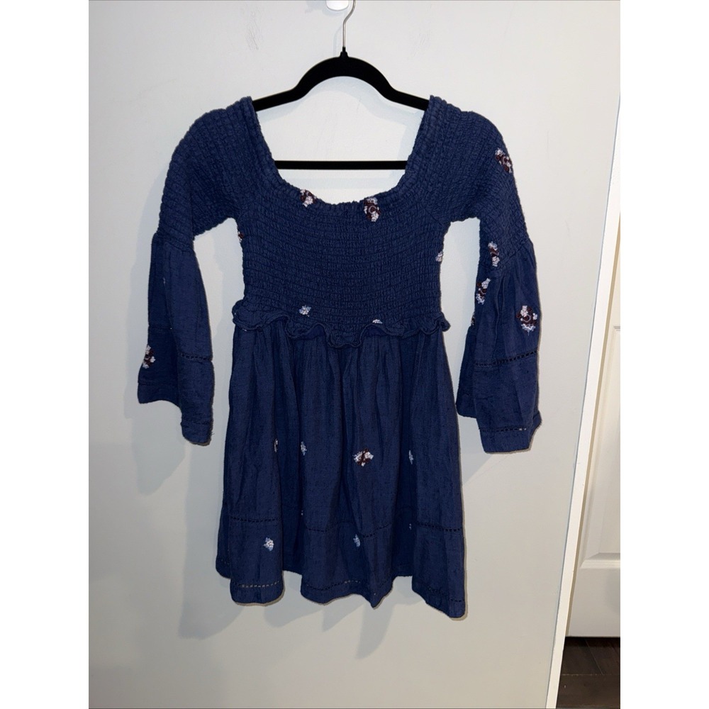 Free People Counting Daisies‎ Embroidered Off-The-Shoulder Dress | Small Smocked - Picture 4 of 15